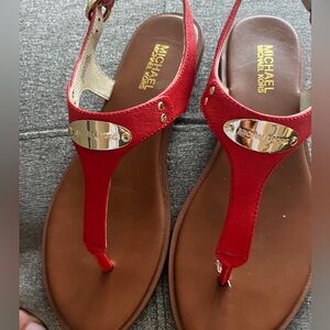 MICHAEL KORS-THONG SANDAL-size 9B-mandarine/saffron (orange/red)-With box